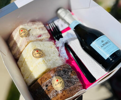 Cake Tasting Box - Strawberry Cake w. Butter Rum Swiss Meringue, Lemon Cake w/ Lemon Swiss Meringue Buttercream &amp; Chocolates Cake w/ Cookies &amp; Cream Swiss Meringue Buttercream